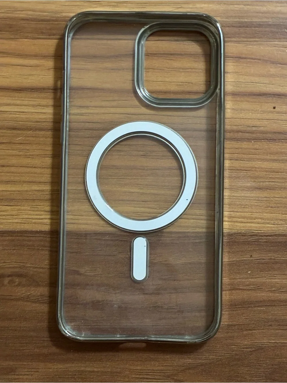 Clear Silver-Trim MagSafe-Compatible Phone Case